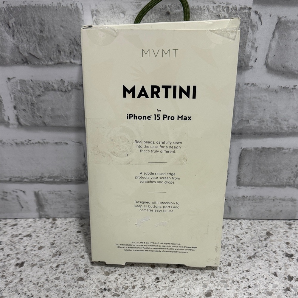 MVMT LIMITED EDITION Martini iPhone 15 Pro Max Case- Authentically Sewn Beads - Picture 2 of 3